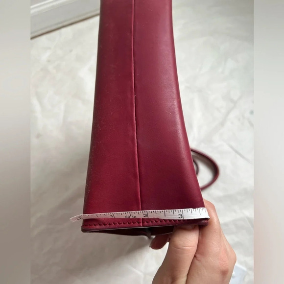 Sophie Hulme Leather tote bag Shoulder bag Burgundy Red See Description - Picture 9 of 9